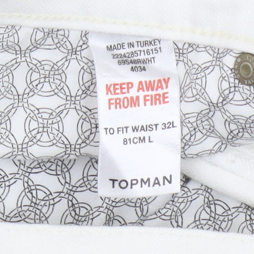 Topman Men's White Skinny Jeans Size L