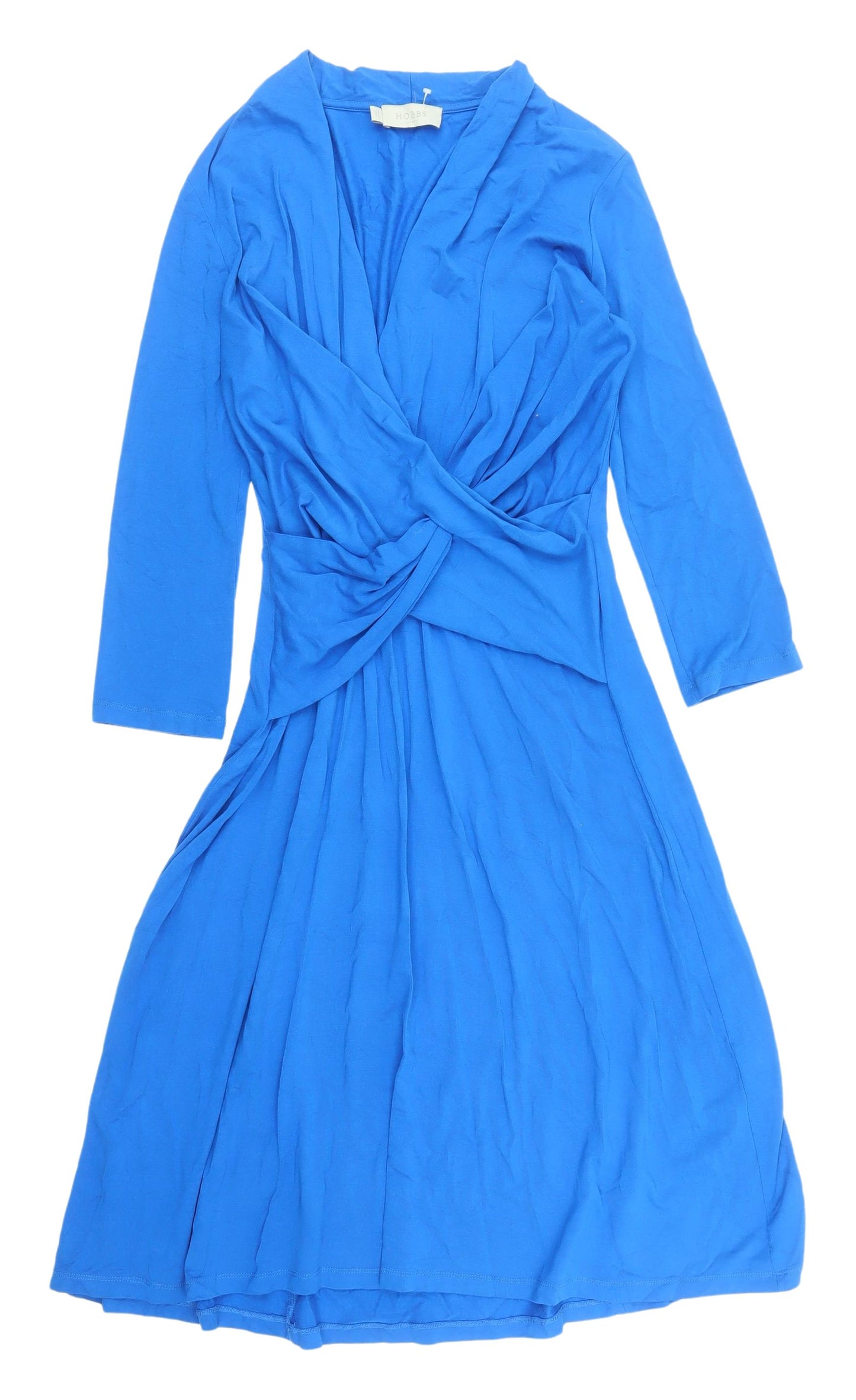 Hobbs Women's Blue 3/4 Sleeve V-Neck Dress Size 12