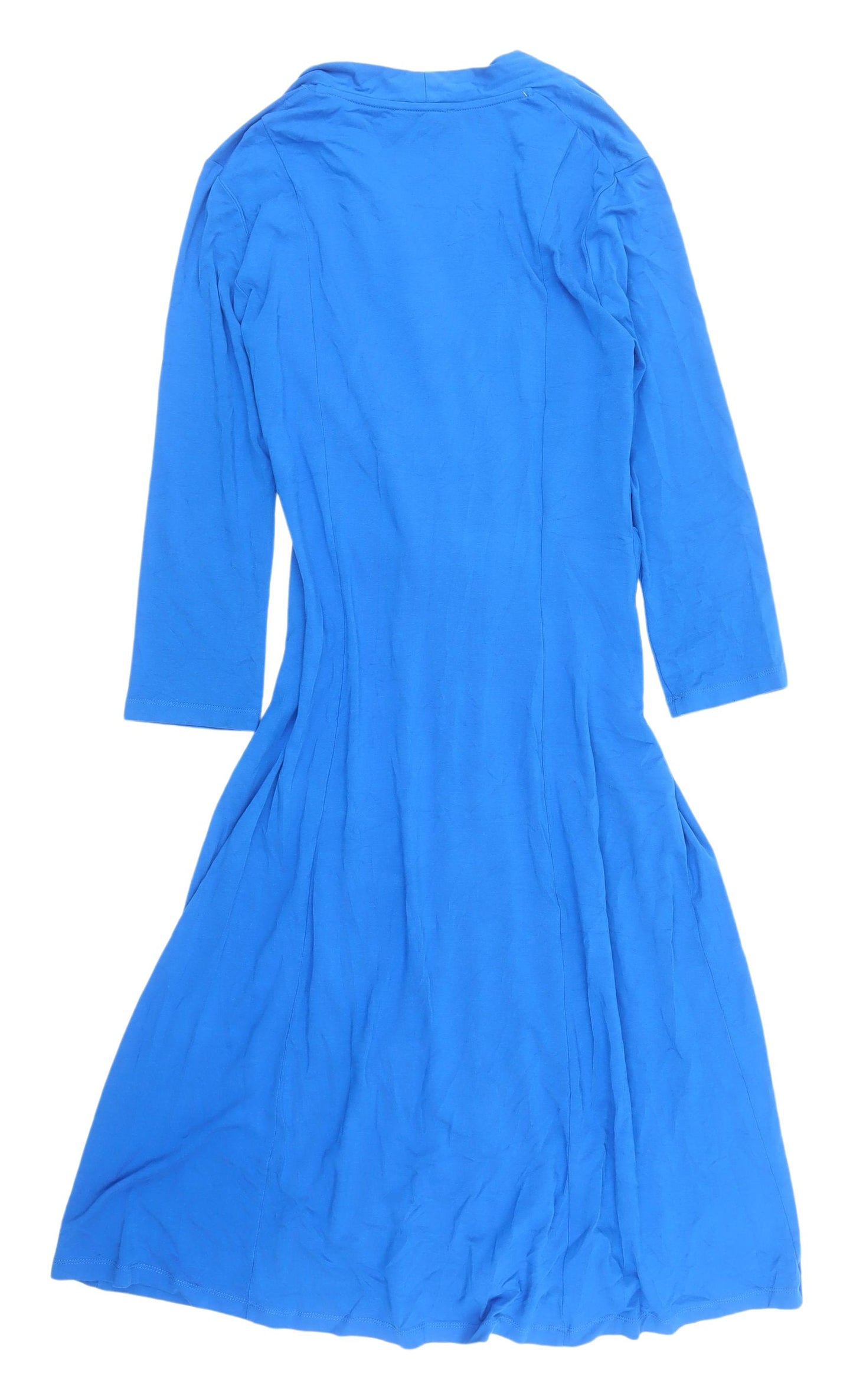 Hobbs Women's Blue 3/4 Sleeve V-Neck Dress Size 12
