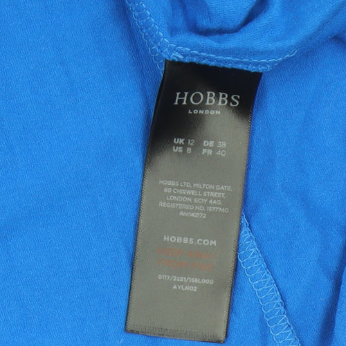 Hobbs Women's Blue 3/4 Sleeve V-Neck Dress Size 12