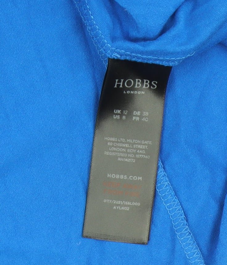 Hobbs Women's Blue 3/4 Sleeve V-Neck Dress Size 12