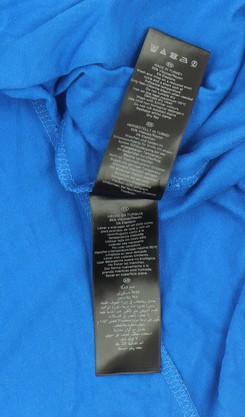 Hobbs Women's Blue 3/4 Sleeve V-Neck Dress Size 12