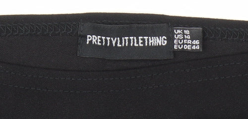 PrettyLittleThing Women's Black Cropped Puff Sleeve Top