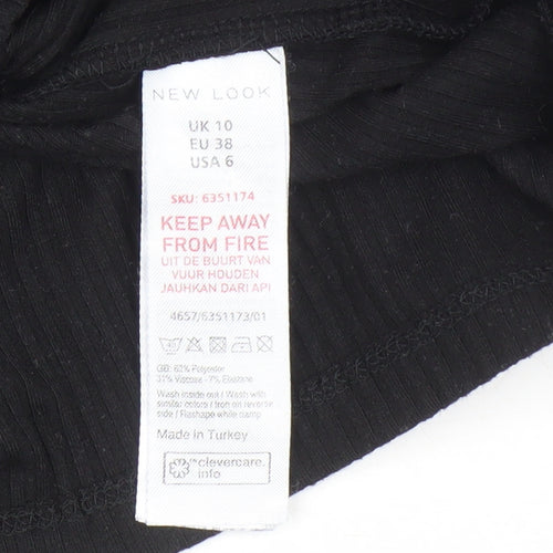 New Look Women's Black Mock Neck Pullover Jumper Size 10