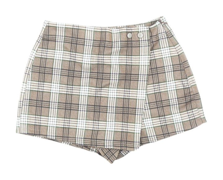 Sincerely Jules Women's Brown Plaid Wrap Shorts S