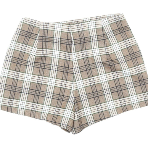 Sincerely Jules Women's Brown Plaid Wrap Shorts S