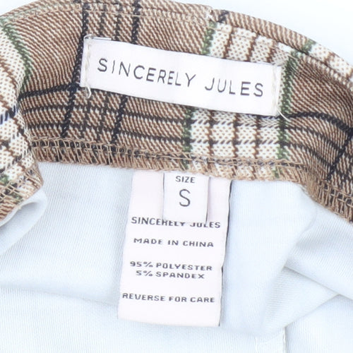 Sincerely Jules Women's Brown Plaid Wrap Shorts S