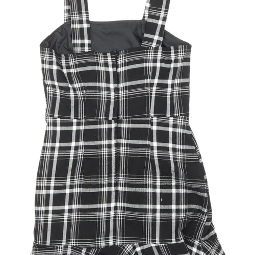 Miss Selfridge Black Check Pinafore Dress - Size 6