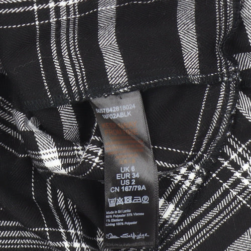 Miss Selfridge Black Check Pinafore Dress - Size 6