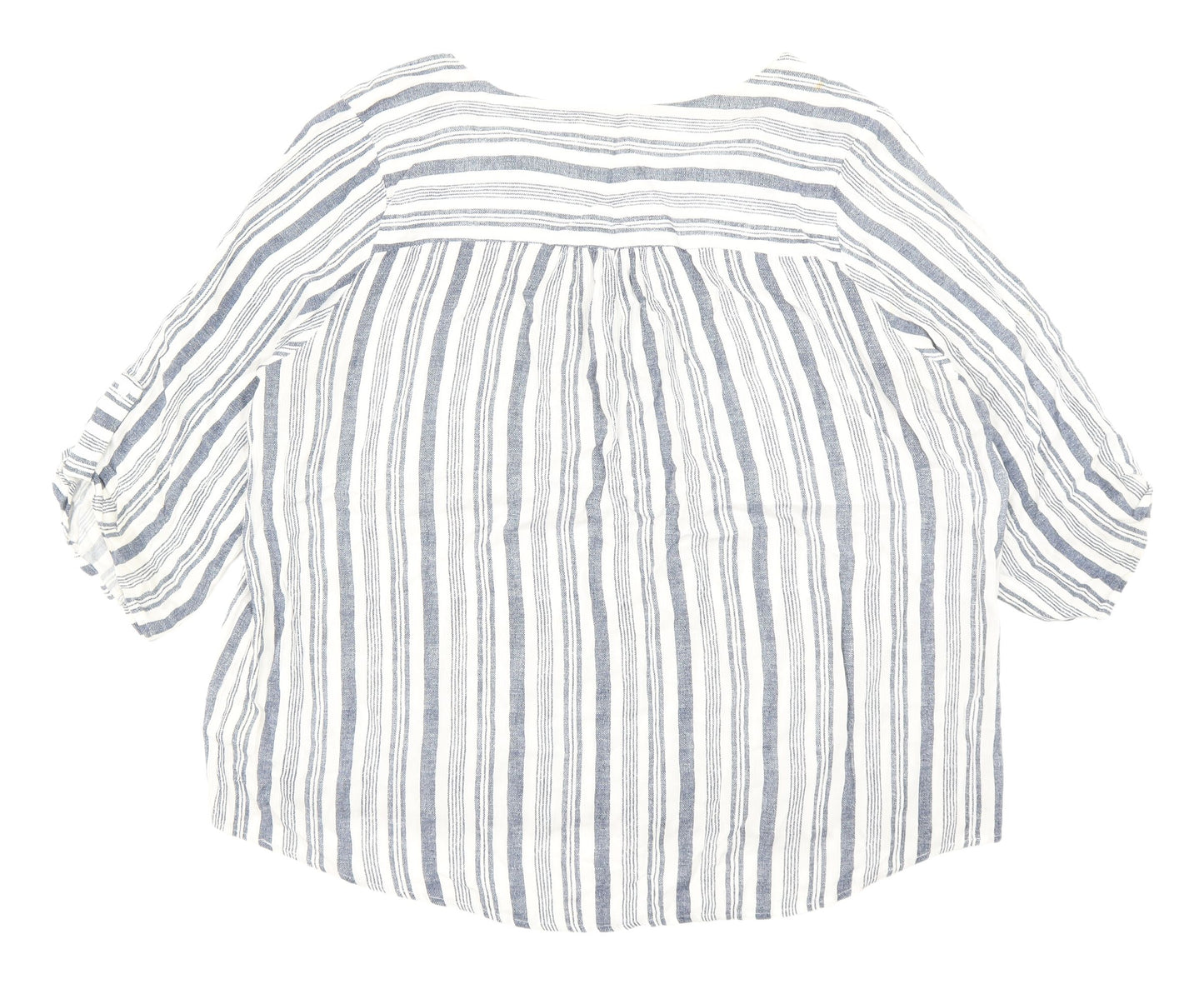 Faith and Joy Women's Blue Striped Tunic XL Blouse