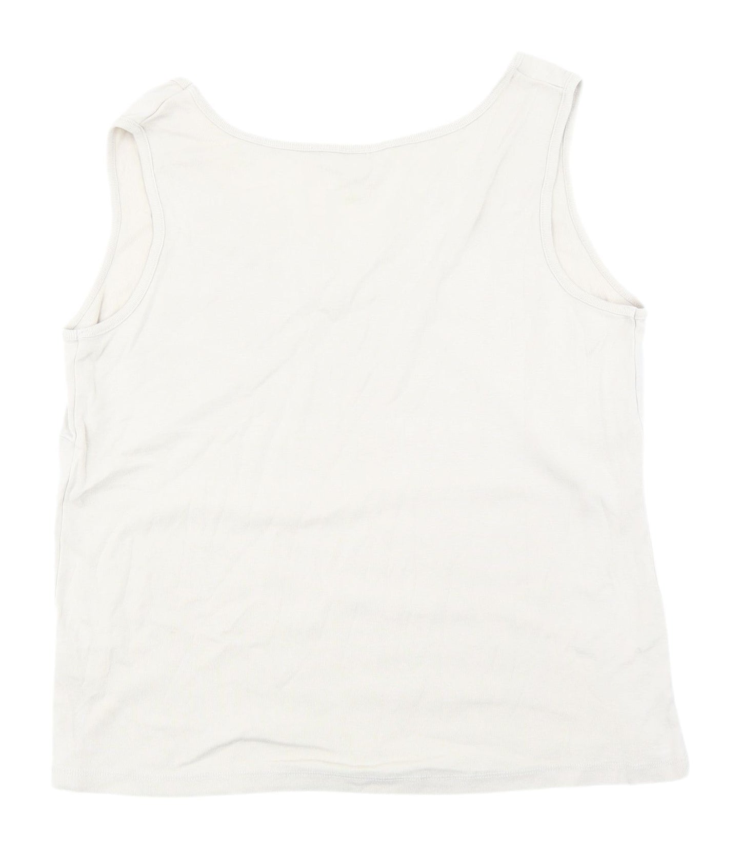 M&Co Women's Beige Crochet Accent Tank Top Size 18