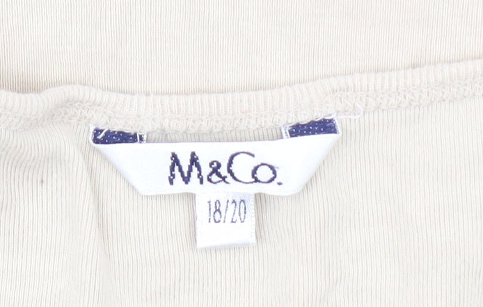 M&Co Women's Beige Crochet Accent Tank Top Size 18