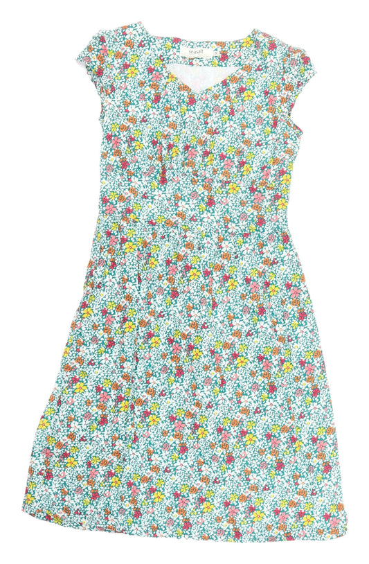 Seasalt Women's Floral A-Line Dress, Multicoloured, Size 12