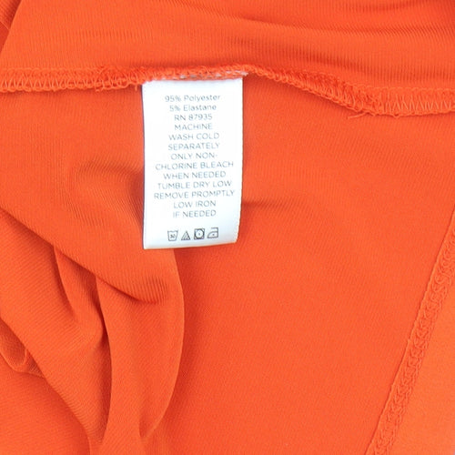 Susan Graver Orange Women's Blouse - M, Long Sleeve, Casual