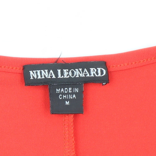 Nina Leonard Women's Red Tunic Blouse M