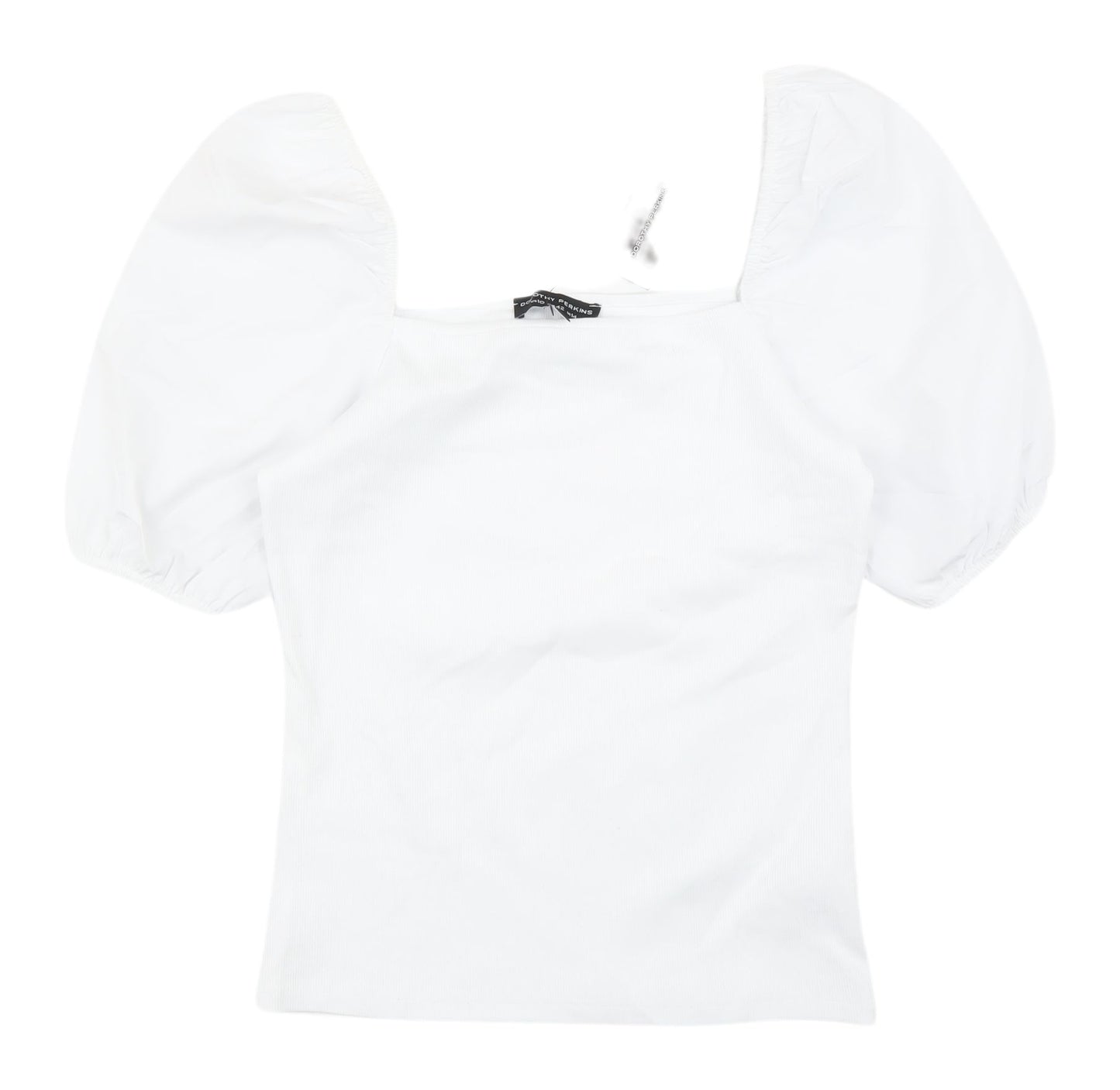 Dorothy Perkins Women’s White Cotton Blouse, Size 14, Puff Sleeve