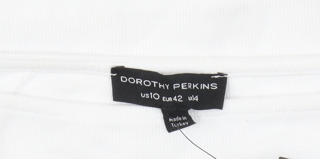 Dorothy Perkins Women’s White Cotton Blouse, Size 14, Puff Sleeve