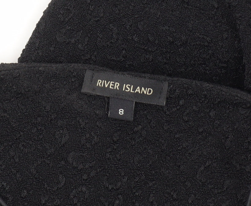 River Island Black Sleeveless Halter Dress Size 8