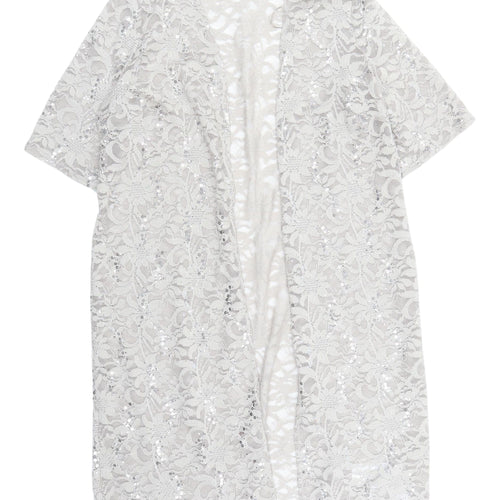 Julipa Women's Silver Lace Kimono Blouse