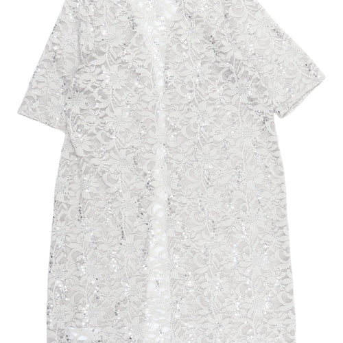 Julipa Women's Silver Lace Kimono Blouse