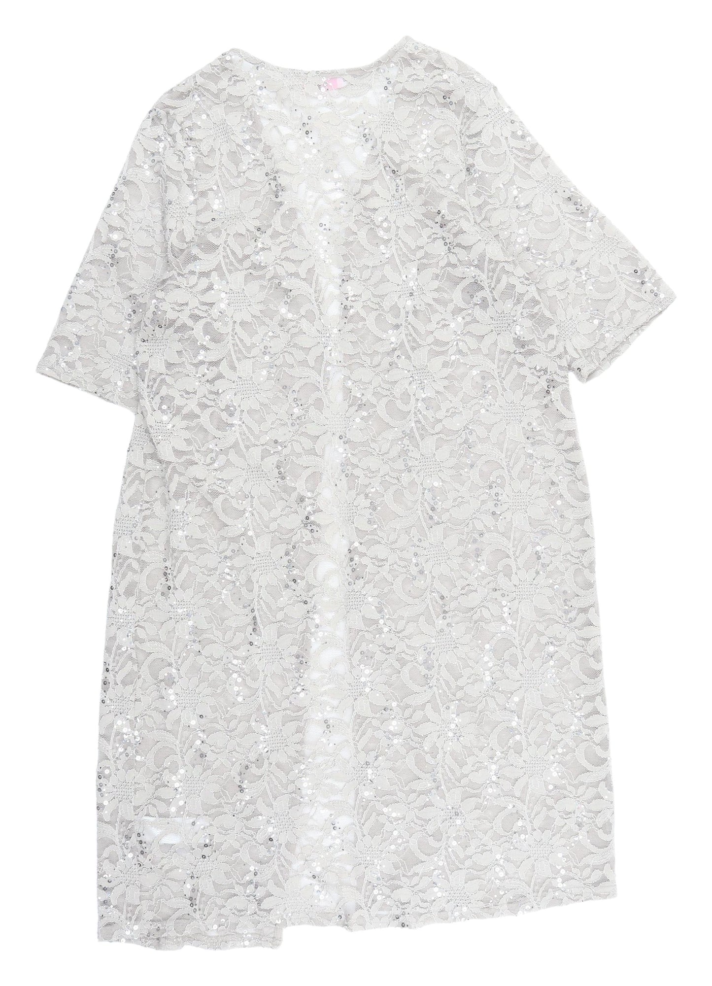 Julipa Women's Silver Lace Kimono Blouse