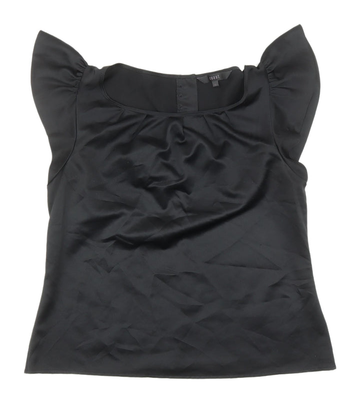 Coast Women's Black Blouse Size 14 Formal Puff Sleeve