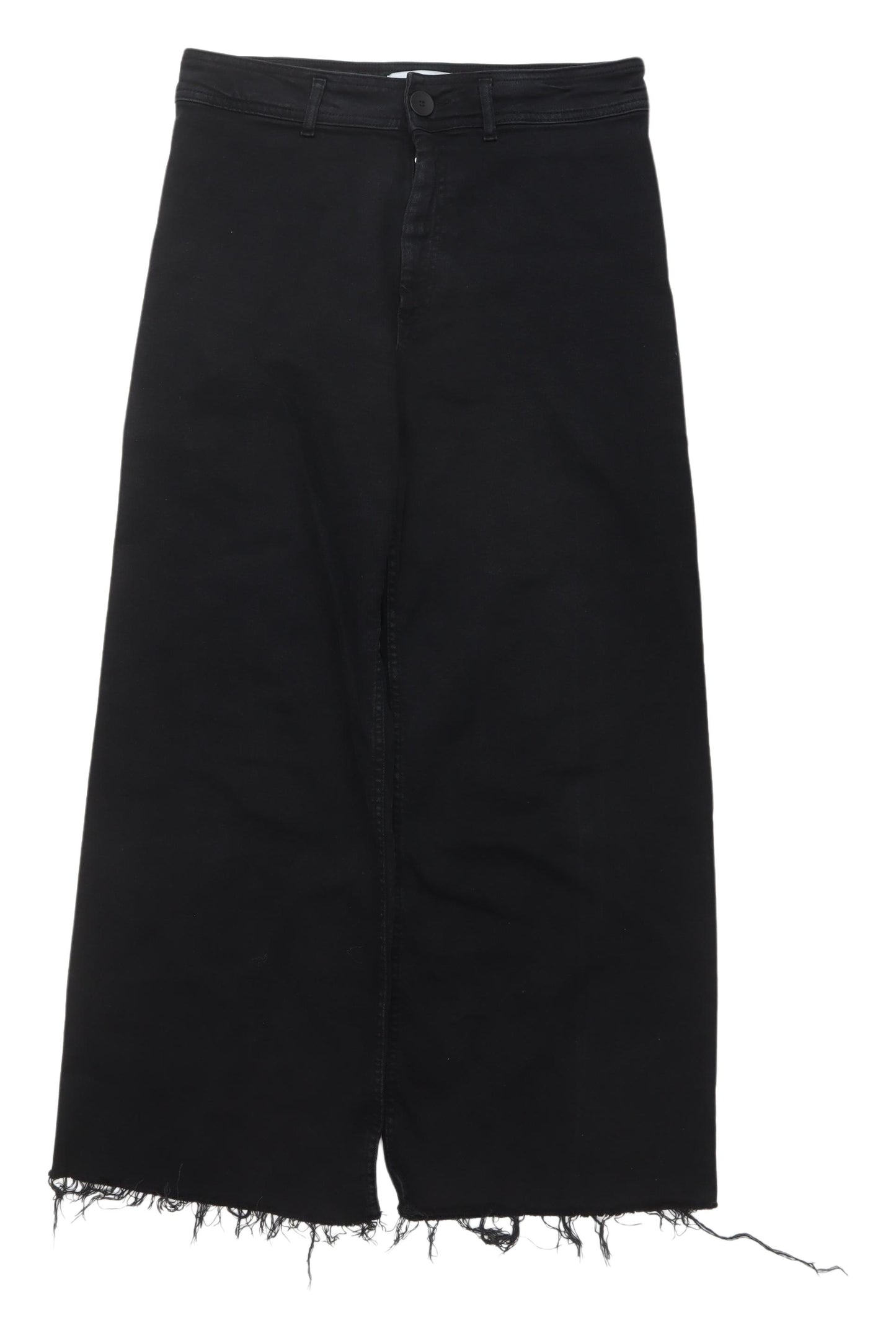 Zara Women's Black Wide-Leg Jeans Size 14