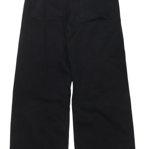 Zara Women's Black Wide-Leg Jeans Size 14