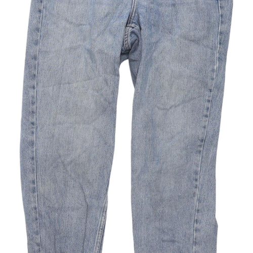 Topshop Women's Blue Straight Jeans, Size 28, Regular Fit