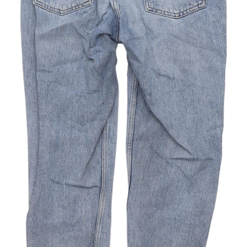 Topshop Women's Blue Straight Jeans, Size 28, Regular Fit