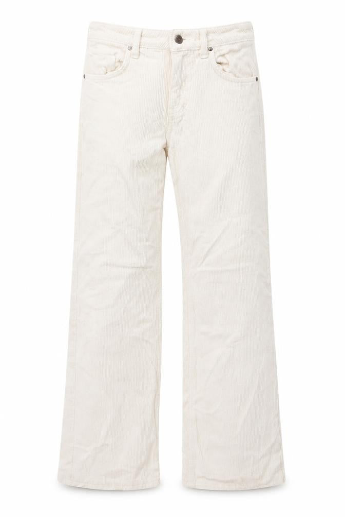 Topshop Women's Ivory Cropped Corduroy Trousers Size 6