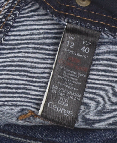 George Women's Blue Straight Regular Jeans Size 12