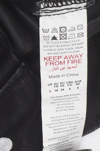 PrettyLittleThing Women's Black Skinny Jeans Size 8