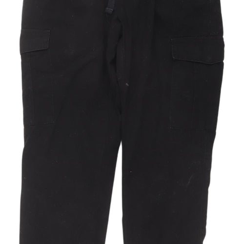 Brave Soul Men's Black Cargo Trousers - Size 32, Cotton, Casual