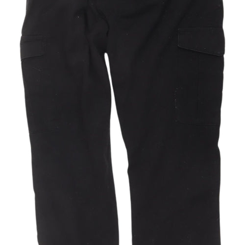 Brave Soul Men's Black Cargo Trousers - Size 32, Cotton, Casual