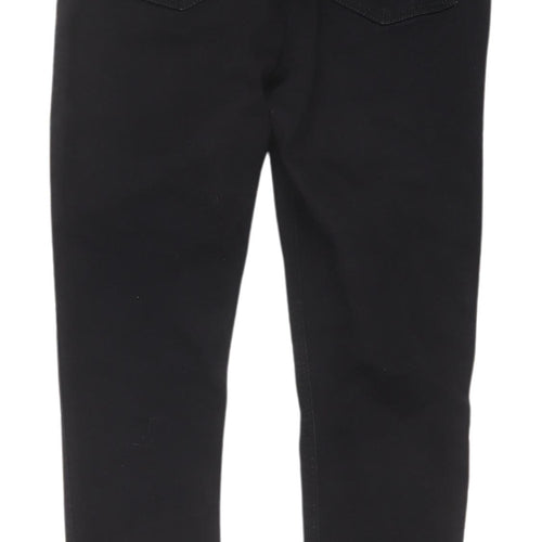 Topshop Women's Black Skinny Jeans - Size L, Dark Wash