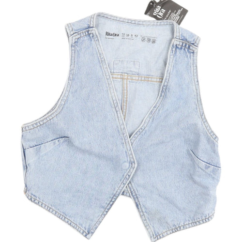Primark Women's Light Blue Denim Waistcoat Size 10