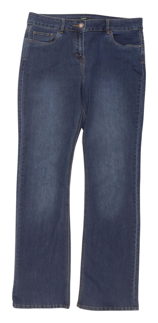 George Women's Blue Straight Jeans UK 12