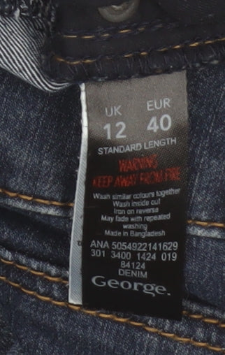 George Women's Blue Straight Jeans UK 12