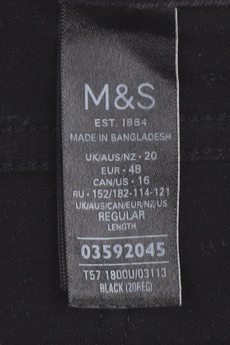 Marks & Spencer Women's Black Straight Jeans Size 20