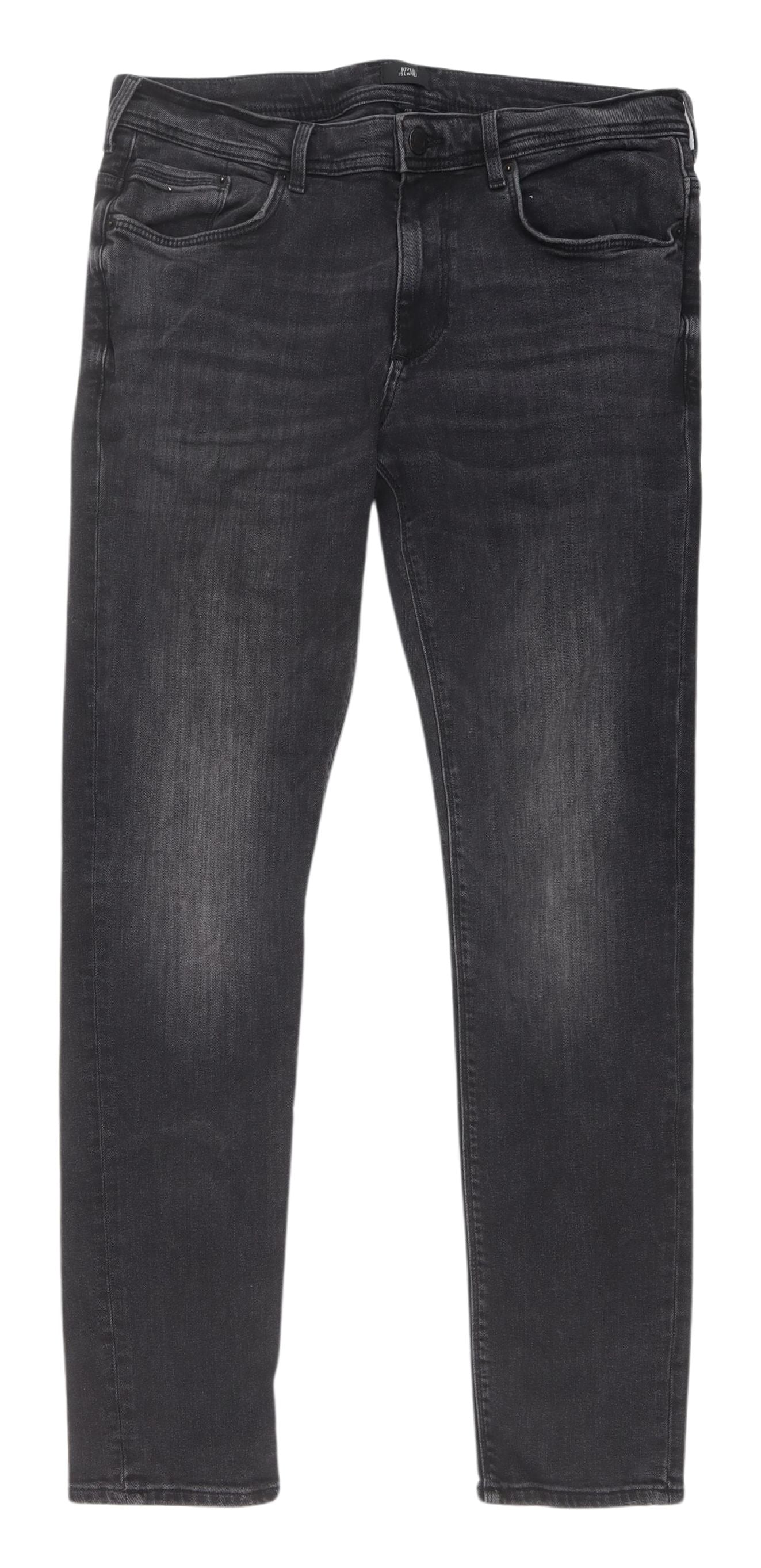 River Island Men's Black Straight Jeans Size 32