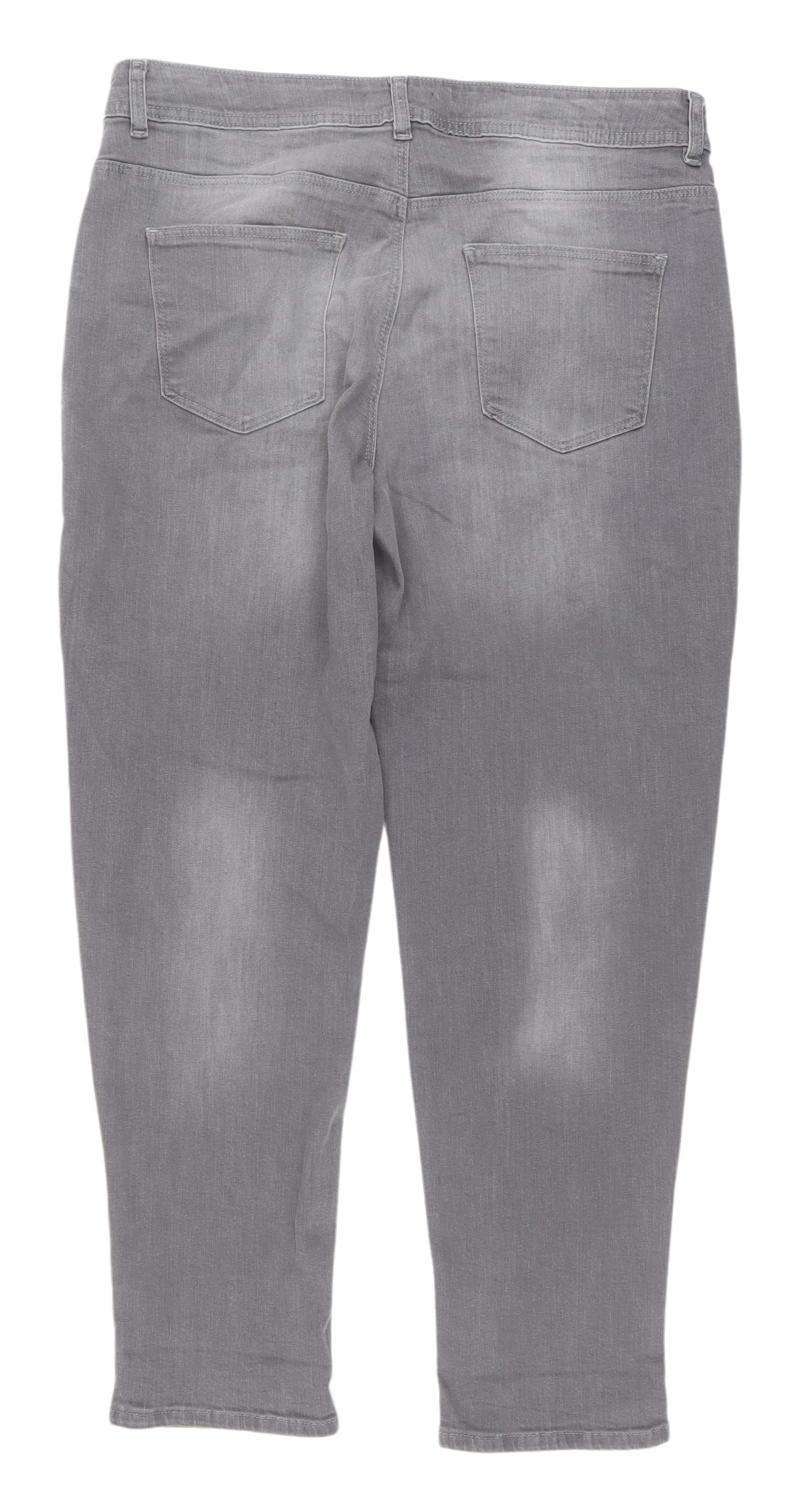 Women's Grey Slim Fit Jeans, Size 14S - Tu