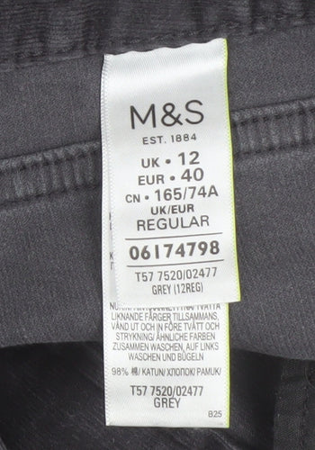 Marks and Spencer Women's Grey Chino Trousers Size 12