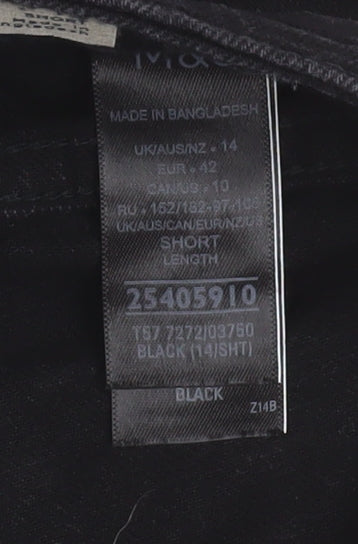 Marks and Spencer Black Wide-Leg Jeans for Women Size 14