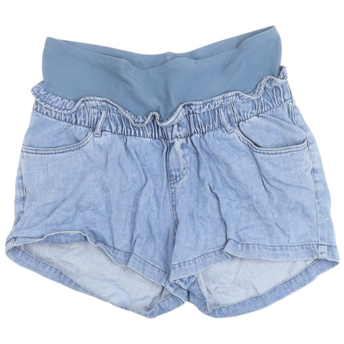 H&M Women's Blue Maternity Denim Shorts Size L