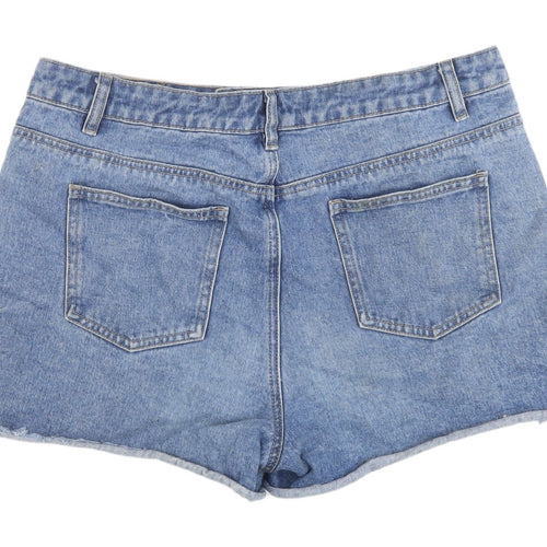 Tu Women's Blue Denim Embroidered Cut-Off Shorts, Size 16
