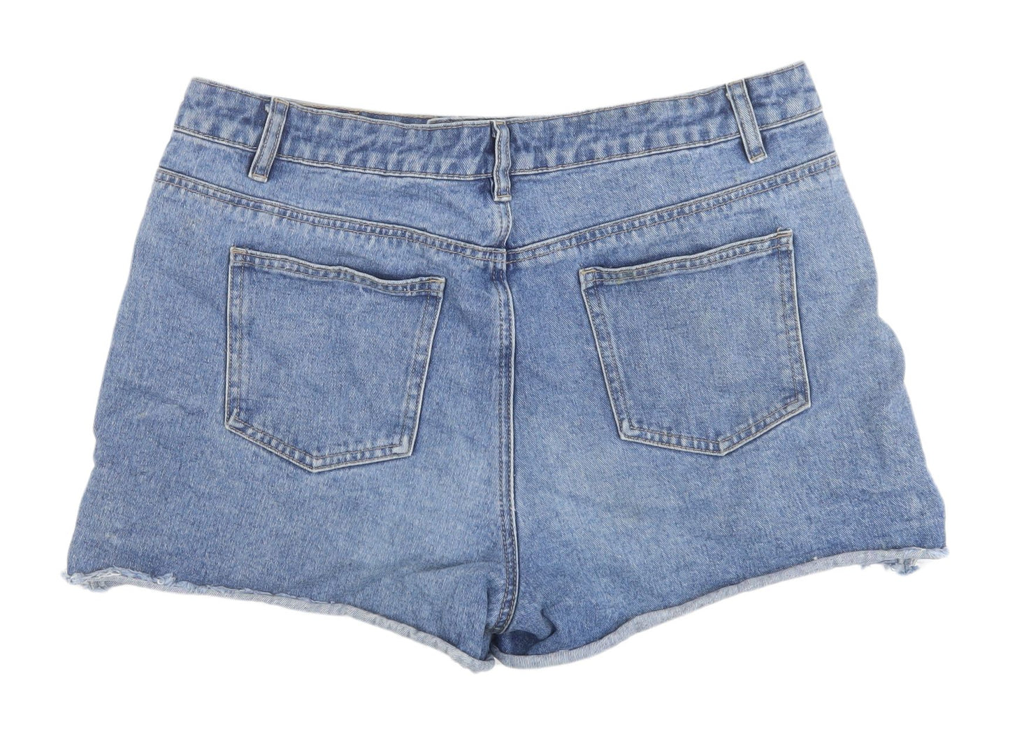 Tu Women's Blue Denim Embroidered Cut-Off Shorts, Size 16