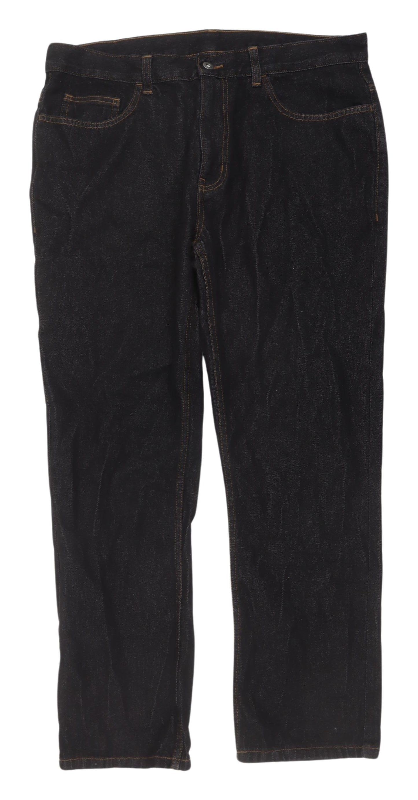George Men's Black Straight Jeans, Size 36 Waist