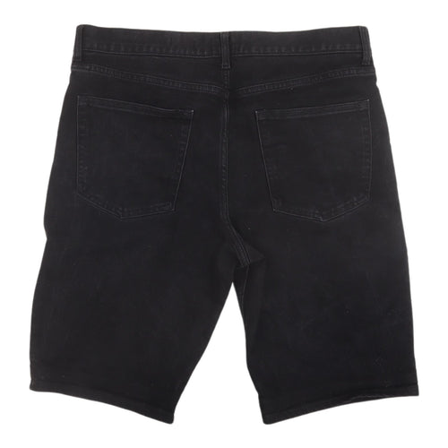 H&M Men's Black Cargo Shorts, Size 34, Cotton Blend