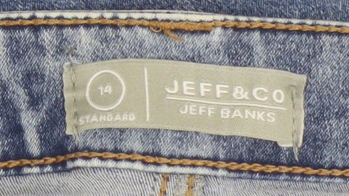 Jeff & Co Women's Blue Straight Jeans Size 14